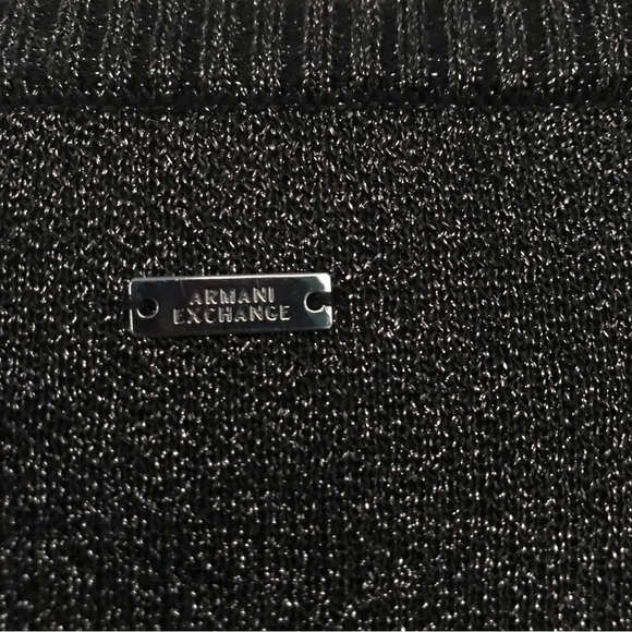 ARMANI EXCHANGE Women's Gray Silver Metallic V-neck Sweater Size S - Picture 4 of 12